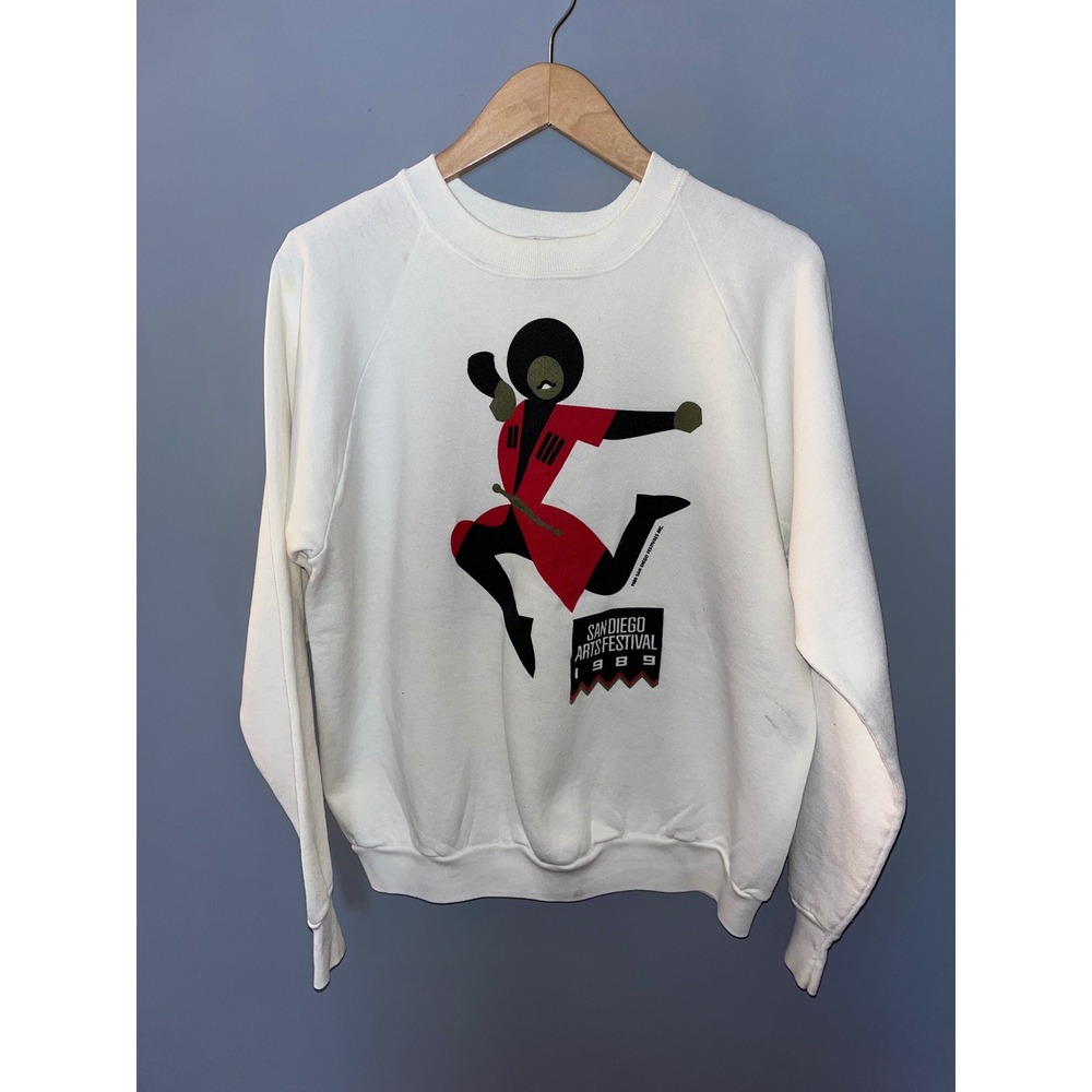 Vintage 1989 San Diego Arts Festival Graphic Sweatshirt White L